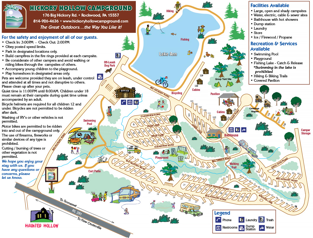 Hickory Hollow Campground Site Map