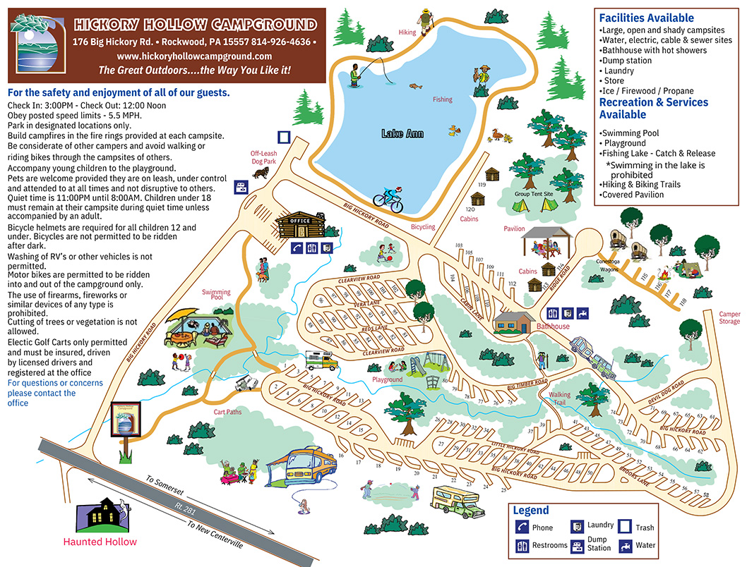 Hickory Hollow Campground Site Map